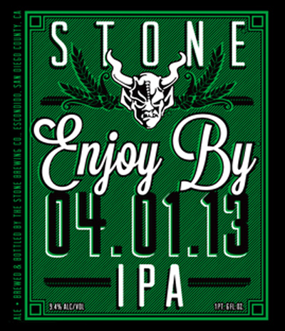 Stone Enjoy By 04.01.13 label