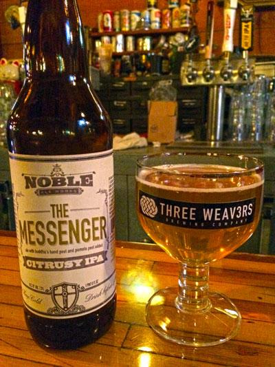 Noble Ale Works Three Weavers The Messenger pour