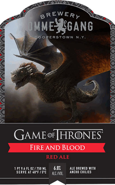 Ommegang Game of Thrones Fire and Blood Red Ale label